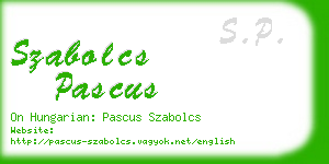 szabolcs pascus business card